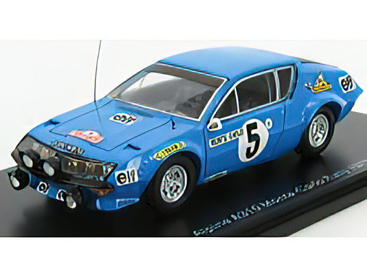 RENAULTルノー A110 ALPINE N 5 TALLY MONTECARLO 1975 J.L.THERIER - M.VIAL - LIGHT BLUE  /SPARK  1/43 ミニカー