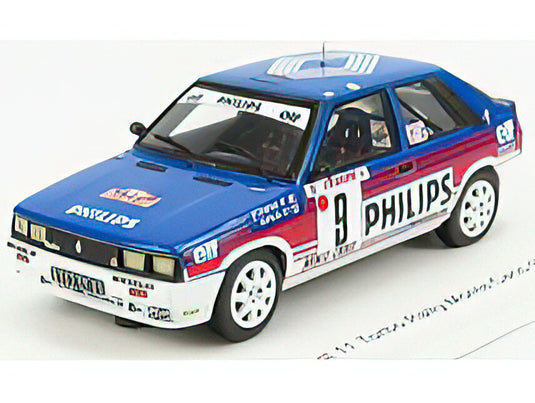 RENAULTルノー R11 TURBO N 9 RALLY MONTECARLO 1987 F.CHATRIOT - M.PERIN - LIGHT BLUE WHITE RED  /SPARK  1/43 ミニカー