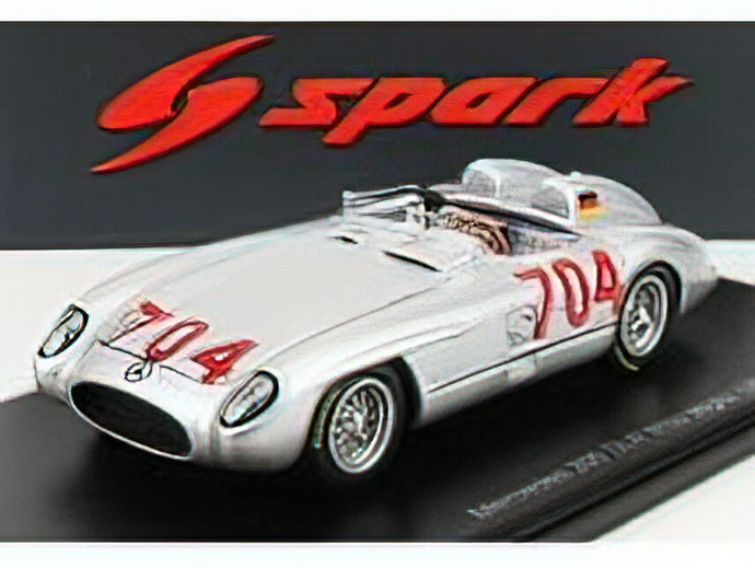 MERCEDES BENZメルセデスベンツ - 300 SLR SPIDER N 704 MILLE MIGLIA 1955 H.HERRMANN - H.EGER - SILVER /Sparkスパーク 1/43 ミニカー