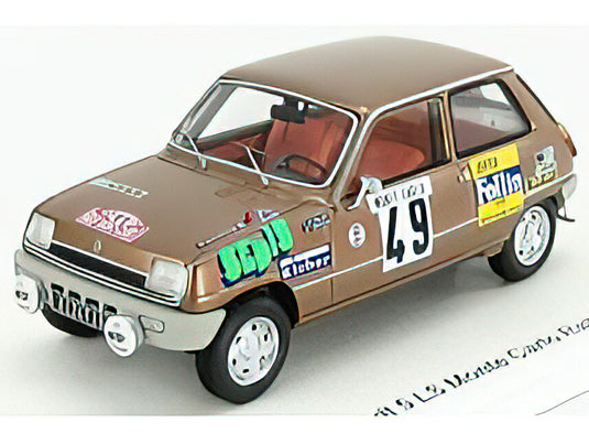 RENAULTルノー R5 LS N 49 RALLY MONTECARLO 1975 A.FOLLIN - P.BERTRAND - BROWN  /SPARK  1/43 ミニカー