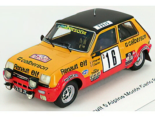 RENAULTルノー R5 ALPINE N 16 RALLY MONTECARLO 1979 G.FREQUELIN - J.DELAVAL - YELLOW RED MATT BLACK  /SPARK  1/43 ミニカー