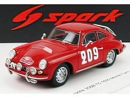 PORSCHEポルシェ 356B T5 1600 N 209 RALLY MONTECARLO 1962 R.DOOIJES - R.SLOTEMAKER - RED /Sparkスパーク 1/43 ミニカー