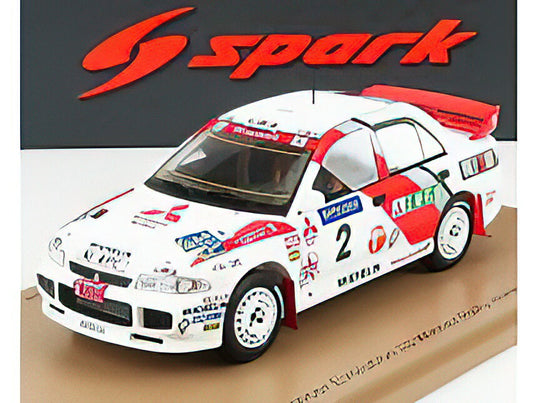 MITSUBISHI - LANCER EVOLUTION III N 2 WINNER RALLY BEIJING HONG KONG 1996 A.VATANEN - TILBER - WHITE RED  /SPARK  1/43 ミニカー