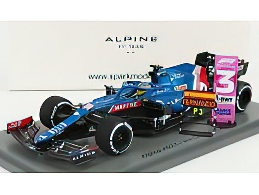 RENAULTルノー F1 A521 RENAULT E-TECH 20B TEAM ALPINE N 14 3rd QATAR GP WITH PIT BOARD 2021 FERNANDO ALONSO - BLUE MET RED WHITE  /SPARK  1/43 ミニカー