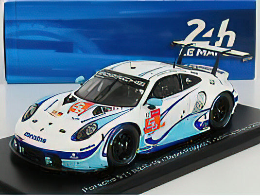 PORSCHEポルシェ 911 991-2 4.2L RSR-19 TEAM PROJECT-1 N 56 24h LE MANS 2021 E.PERFETTI - M.CAIROLI - R.PERA - WHITE LIGHT BLUE  /SPARK  1/43 ミニカー