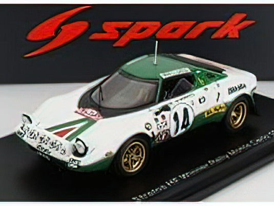 LANCIA - STRATOS HF N 14 WINNER RALLY MONTECARLO 1975 S.MUNARI - M.MANNUCCI - WHITE GREEN RED /SPARK 1/43 ミニカー