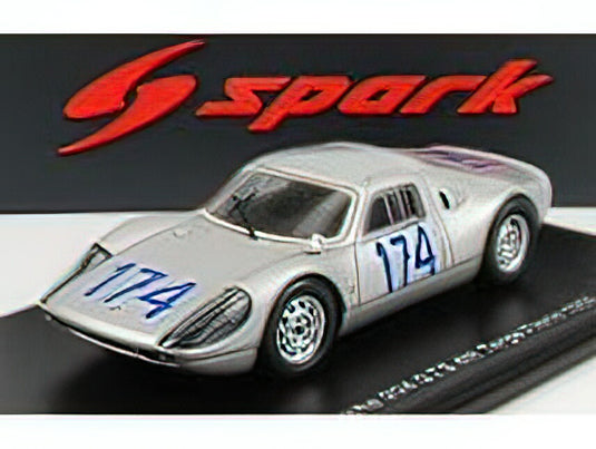 PORSCHEポルシェ 904 GTS N 174 4th TARGA FLORIO 1965 J.BONNIER - G.HILL - SILVER /Sparkスパーク 1/43 ミニカー