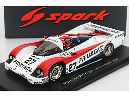 PORSCHEポルシェ962C 3.0L TURBO TEAM OBERMAIER RACING N 27 24h LE MANS 1990 J.LASSIG - P.YVER - O.ALTENBACH - WHITE RED /SPARK 1/43 ミニカー