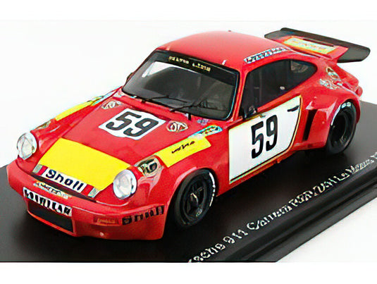 PORSCHEポルシェ 911 CARRERA RSR N 59 24h LE MANS 1975 T.SCHENKEN - H.GANLEY - RED WHITE YELLOW  /SPARK  1/43 ミニカー