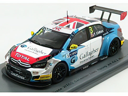 CITROEN - C-ELYSEE WTCC TEAM SEBASTIEN LOEB RACING N 3 3rd MACAU GUIA RACE 2017 T.CHILTON - WHITE BLUE RED  /SPARK  1/43 ミニカー