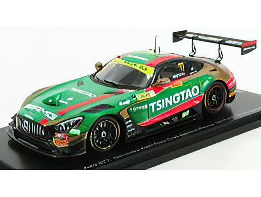 MERCEDES BENZ - GT3 AMG TEAM CRAFT-BAMBOO RACING N 77 FIA GT WORLD CUP MACAU 2019 E.MORTARA - GREEN RED GOLD  /SPARK  1/43 ミニカー