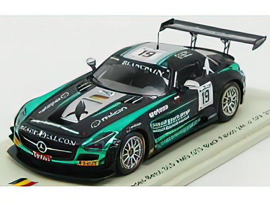 MERCEDES BENZ - SLS AMG GT3 TEAM BLACK FALCON N 19 24h SPA 2014 A.AL FAISAL - H.HAUPT - A.SIMONSEN - BLACK GREEN  /SPARK  1/43 ミニカー