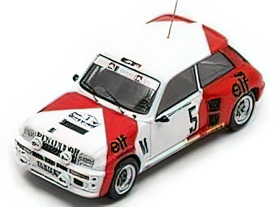 【予約】RENAULT - R5 TURBO N 5 RALLY DU VAR 1982 A.PROST - J.M.ANDRIE - WHITE RED /SPARK 1/43 ミニカー