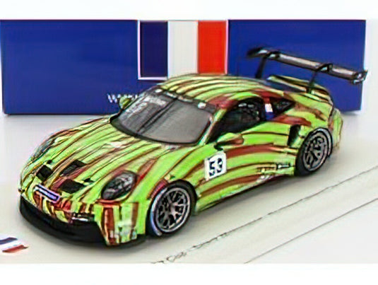 PORSCHEポルシェ911 991 GT3 CUP N 53 PORSCHE CARRERA CUP FRANCE BARCELONA 2021 ARTHUR MATHIEU - GREEN RED /SPARK 1/43 ミニカー