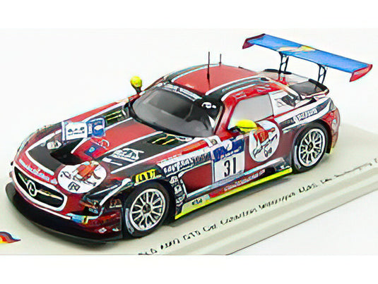 MERCEDES BENZ - SLS AMG GT3 TEAM CAR COLLECTION MOTORSPORT N 31 ADAC 24h NURBURGRING 2014 P.SCHMIDT - C.BRACKE - H.SCHMERSAL - H.FELBERMAYR - RED BLACK  /SPARK  1/43 ミニカー