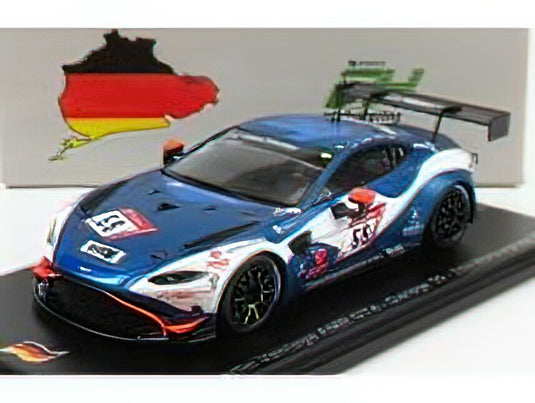 ASTON MARTIN - VANTAGE GT4 TEAM AMR N 59 24h NURBURGRING 2020 A.WEST - C.GOODWIN - D.TURNER - J.ADAM - BLUE WHITE BLACK /SPARK 1/43 ミニカー