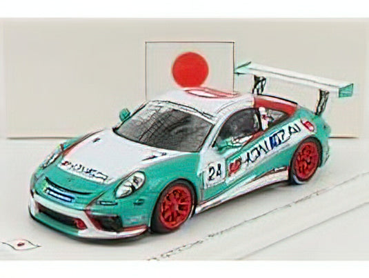 PORSCHEポルシェ 911 991 GT3 CUP N 24 PORSCHE CARRERA CUP JAPAN OVERALL CHAMPION 2021 KIYOSHI UCHIYAMA - LIGHT BLUE WHITE /Sparkスパーク 1/43 ミニカー