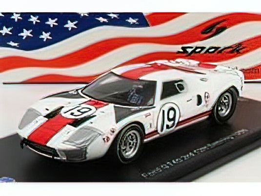 FORD USA - GT40 MKIV 7.0L V8 N 19 3rd 12h SEBRING 1966 S.SCOTT - P.REVSON - WHITE RED GREY /Sparkスパーク 1/43 ミニカー