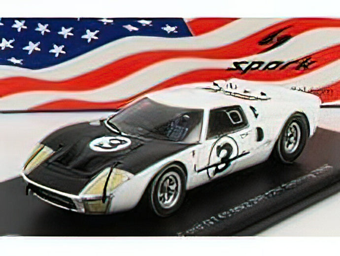 FORD USA - GT40 MKIV 7.0L V8 N 3 12h SEBRING 1966 W.HANSGEN - M.DONOHUE - WHITE BLACK /Sparkスパーク 1/43 ミニカー