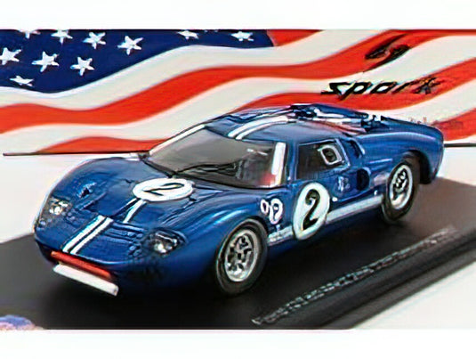 FORD USA - GT40 MKIV 7.0L V8 N 2 2nd 12h SEBRING 1967 A.FOYT - L.RUBY - BLUE /Sparkスパーク 1/43 ミニカー