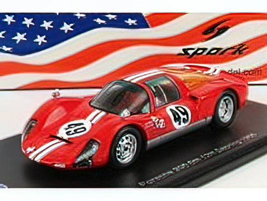 PORSCHEポルシェ 906 N 49 12h SEBRING 1966 J.SIFFERT - C.VOGELE - RED WHITE /Sparkスパーク 1/43 ミニカー