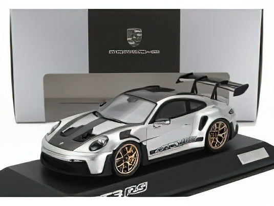 PORSCHE - 911 992 GT3 RS COUPE 2023 - SILVER BLACK /SPARKスパーク 1/43ミニカー