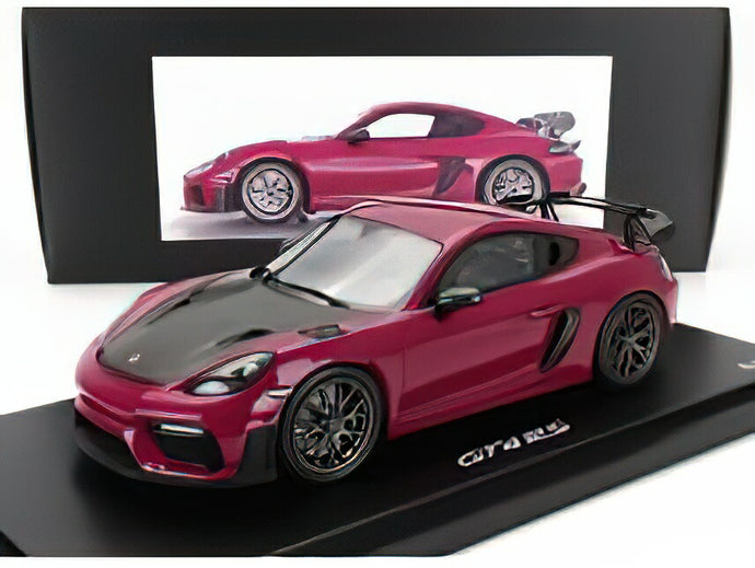 PORSCHEポルシェディーラーモデル 718 (982) CAYMAN GT4 RS 2021 STAR RUBY /Spark 1/18 ミニカー