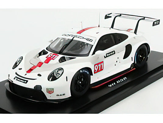 PORSCHEポルシェ 911 991-2 COUPE RSR TEAM PORSCHE MOTORSPORT N 911 WEC PRESS 2019 - CON VETRINA - WITH SHOWCASE - WHITE GREY RED  /SPARK  1/18 ミニカー