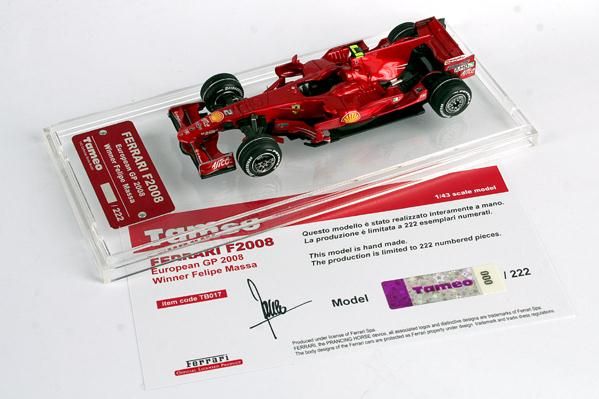 フェラーリ F1 ヨーロッパGP  2008 #2 F.マッサ  222台限定 TB017 /タメオ 1/43 ミニカー