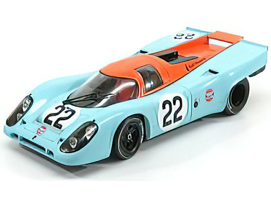 PORSCHE 917K TEAM JOHN WYER AUTOMOTIVE ENGINEERING GULF N 22 24h LE MANS 1970 D.HOBBS - M.HAILWOOD LIGHT BLUE ORANGE  /CMR 1/18 ミニカー