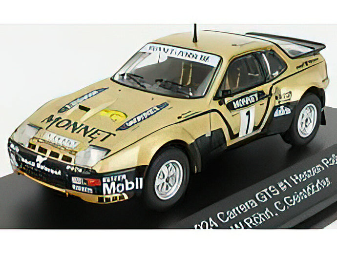 PORSCHE 924 CARRERA GTS N 1 WINNER RALLY HESSEN 1981 W.ROHRL - C.GEISTDORFER GOLD BLACK  /CMR 1/43 ミニカー