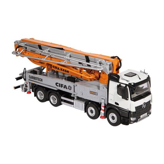 CIFA K45H メルセデスベンツアクトロス 8X4　truck mounted コンクリートポンプ車 トラック /NZG 建設機械模型 工事車両 1/50 ミニチュア