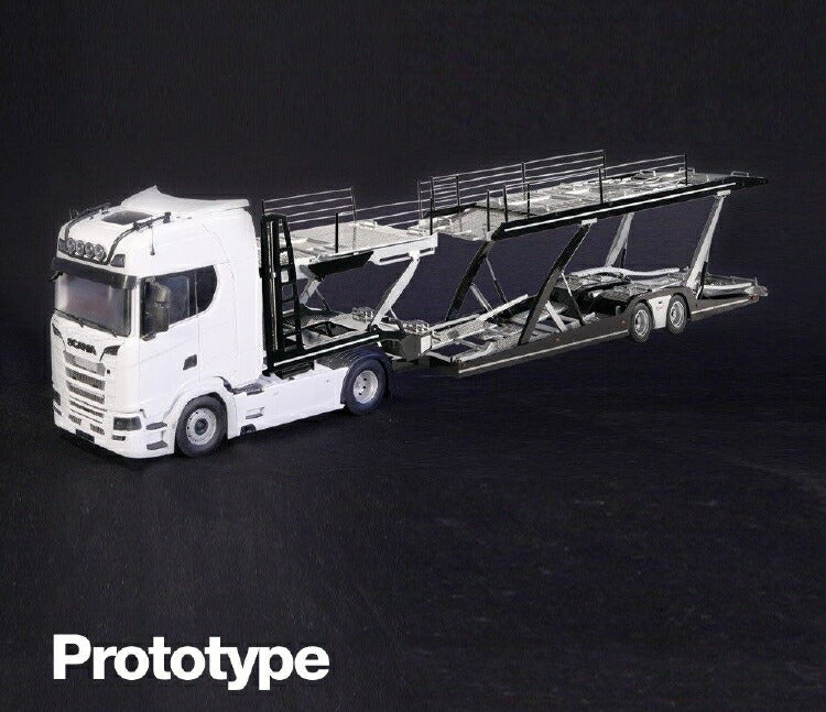 【予約】2021年2月以降発売予定Scania 730S ホワイト Lohr car transporter トラック 積載車トラクタ /NZG 1/18 建設機械 模型ミニカー  はたらく車