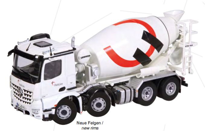 【予約】2020年発売予定メルセデスベンツアクトロス 6x4　トラックミキサー車 Holcim NZG 1/50 建設機械 模型ミニカー  はたらく車重機