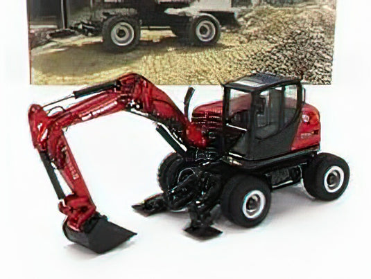 YANMAR - B110W ESCAVATORE GOMMATO - TRACTOR EXCAVATOR - RED BLACK 掘削機/NZG 1/50 模型　建設機械　工事車両