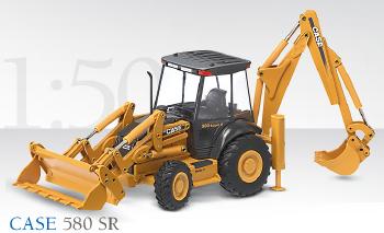 CASE 580 SR エクスカベーター 油圧ショベル ユンボ 　 loader + hoe type bucket and shovel  2580/0  /CONRADコンラート建設機械 工事車両 1/50 ミニチュア 重機