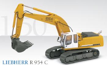 LIEBHERRリープヘル R 954 C 油圧ショベル ユンボ 　 2921/0  /CONRADコンラート建設機械 工事車両 1/50 ミニチュア 重機