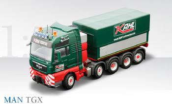 ギャラリービューアに画像をロードする, MAN TGX XXL ヘビーデューティートラクタ 5軸 KAHL   70003/0 /CONRADコンラート建設機械 工事車両 1/50 ミニチュア 重機
