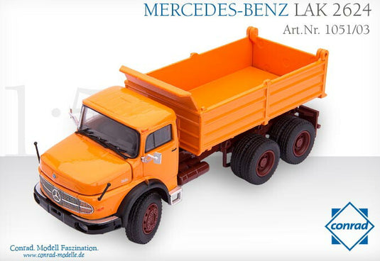 【予約】2012年発売予定 メルセデスベンツ LAK 2624 ラウンドボンネットトラック　オレンジ /CONRAD 1/50 建設機械 模型 1051/03