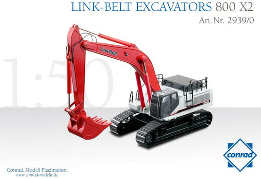 【予約】2012年発売予定 LINK-BELT EXCAVATORS 800 X2 バックホー ショベル /CONRAD 1/50 建設機械 模型 2939/0
