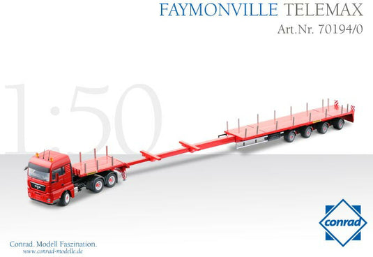 【予約】2012年発売予定 FAYMONVILLE TELEMAZ セミトレーラー MAN TGX 3軸 /CONRAD 1/50 建設機械 模型 70194/0
