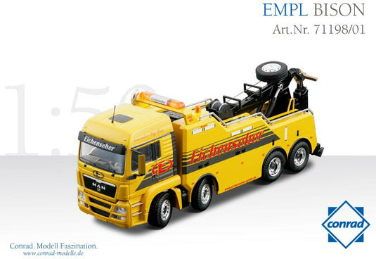 【予約】2012年発売予定 EMPL Bison recovery vehicle MAN TGS 4軸 EICHENSEHER仕様 /CONRAD 1/50 建設機械 模型 71198/01