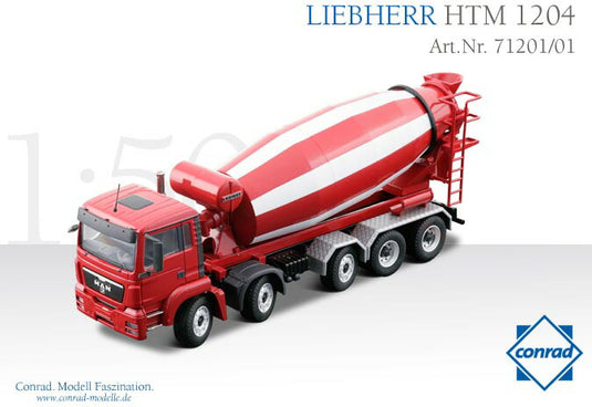 【予約】2012年発売予定 LIEBHERRリープヘル HTM1204 コンクリートミキサー車 MAN TGS  /CONRAD 1/50 建設機械 模型 71201-01