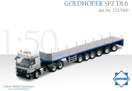 【予約】2012年発売予定 GOLDHOFER heavy duty bridge SPZ DL6 メルセデスベンツアクトロス 3軸 /CONRAD 1/50 建設機械 模型 72155-0