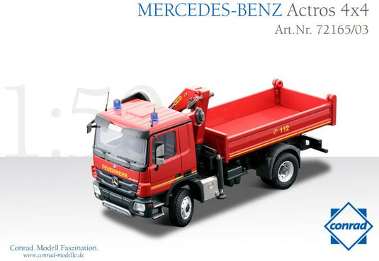 【予約】2012年発売予定 メルセデスベンツアクトロス 4x4  FEUERWEHR /CONRAD 1/50 建設機械 模型 72165-03