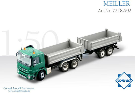 【予約】2012年発売予定 MEILLER ダンプ 3軸 + トレーラー 2軸 /CONRAD 1/50 建設機械 模型 72182-02