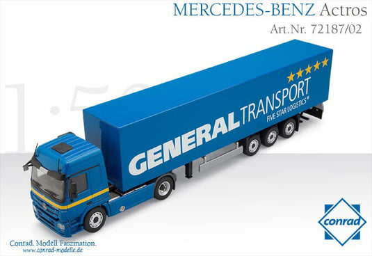 【予約】2012年発売予定 メルセデスベンツアクトロス セミトレーラー 3軸 GENERAL TRANSPORT /CONRAD 1/50 建設機械 模型 72187-02