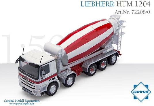 【予約】2012年発売予定 LIEBHERRリープヘル HTM1024 コンクリートミキサー車 メルセデスベンツアクトロス /CONRAD 1/50 建設機械 模型 72208-0