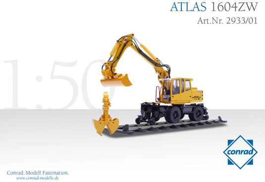 【予約】1月以降発売予定 ATLAS 1604 Rail-Road excavator /Conrad 1/50 ダイキャスト　建設機械模型