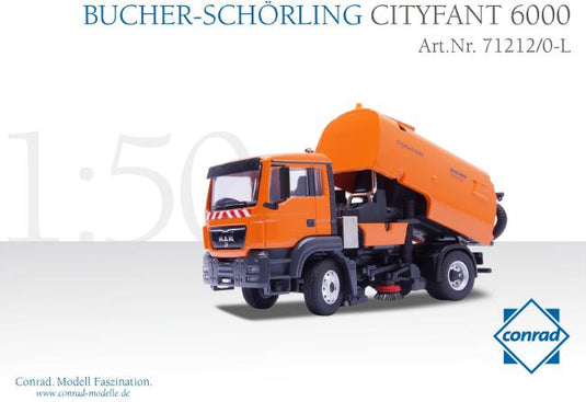 BUCHER-SCHORLING Road sweeper CITYFANT 6000  MAN TGS  KOMMUNAL /Conrad 1/50 ダイキャスト　建設機械模型